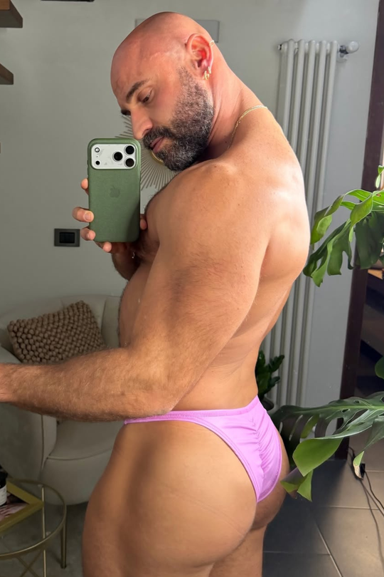 Soft Vegan Leather Scrunch-Butt Briefs - Pink