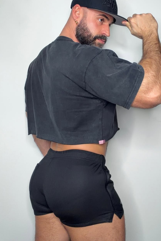 For-the-Night 2" Gym Short Shorts with Drawstring - Obsidian Black