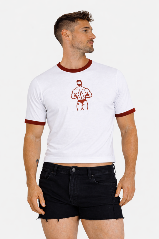 Field-Day Ringer Tee - White w/ Red Trim