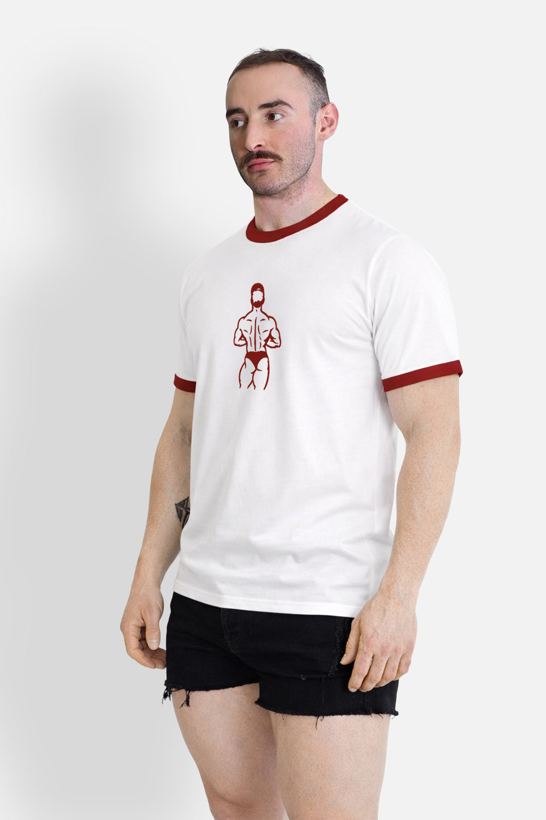 Field Day Ringer Tee - White w/ Red Trim
