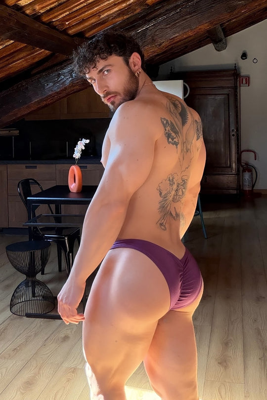 Dynamic Scrunch-Butt Bikini Briefs - Dark Purple