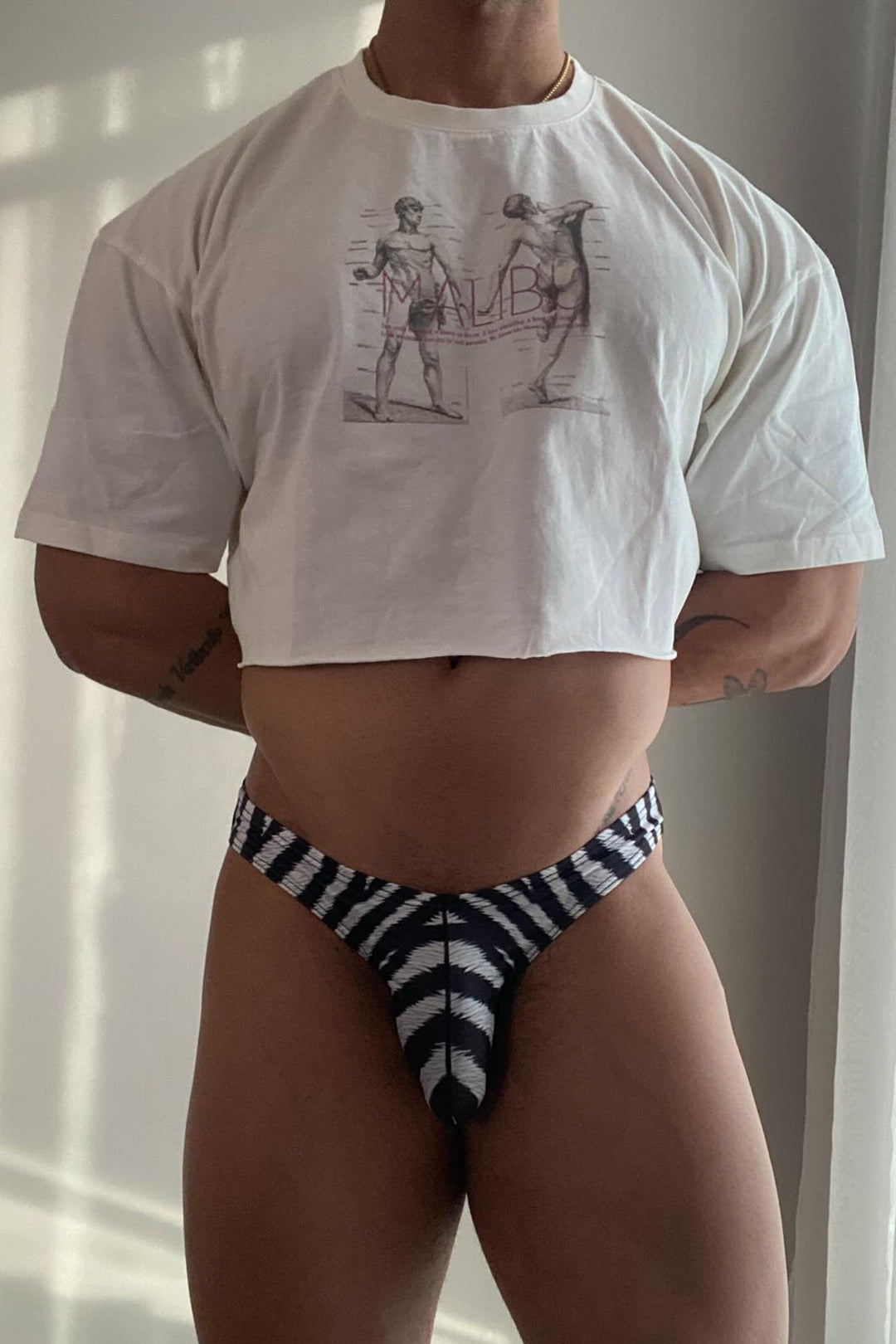 Vintage-Washed Drop-Shoulder Crop Tee - Anatomy